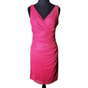 Lauren Ralph Lauren sleeveless v neck pink lace sheath dress size 4